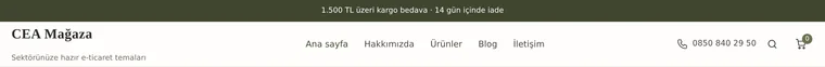 Duyuru şeritli düzeninin görünümü