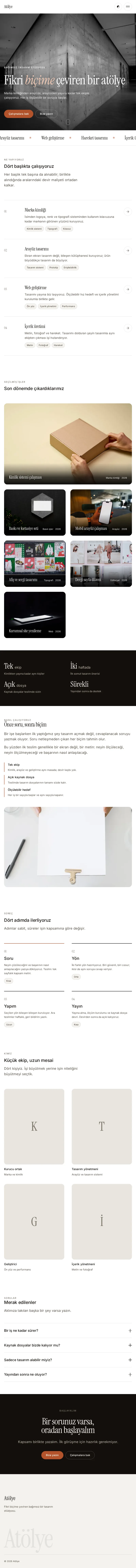Atölye temasının ana sayfası
