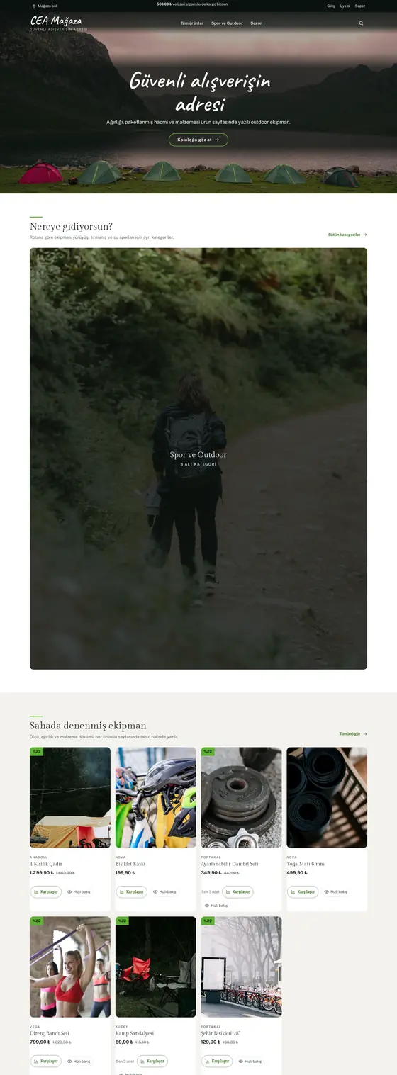 Breathe — Outdoor temasının vitrin ana sayfası