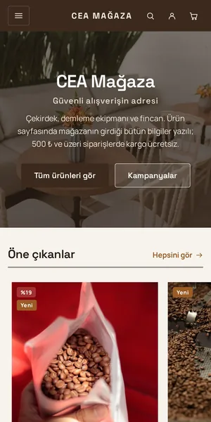 Demli — Kahve ve Kahve Ekipmanı temasının mobil görünümü