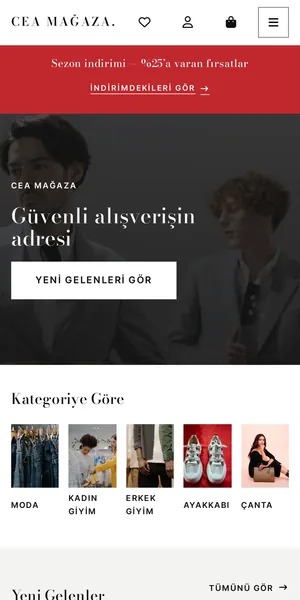 Meniac — Erkek Giyim (Kurumsal) temasının mobil görünümü