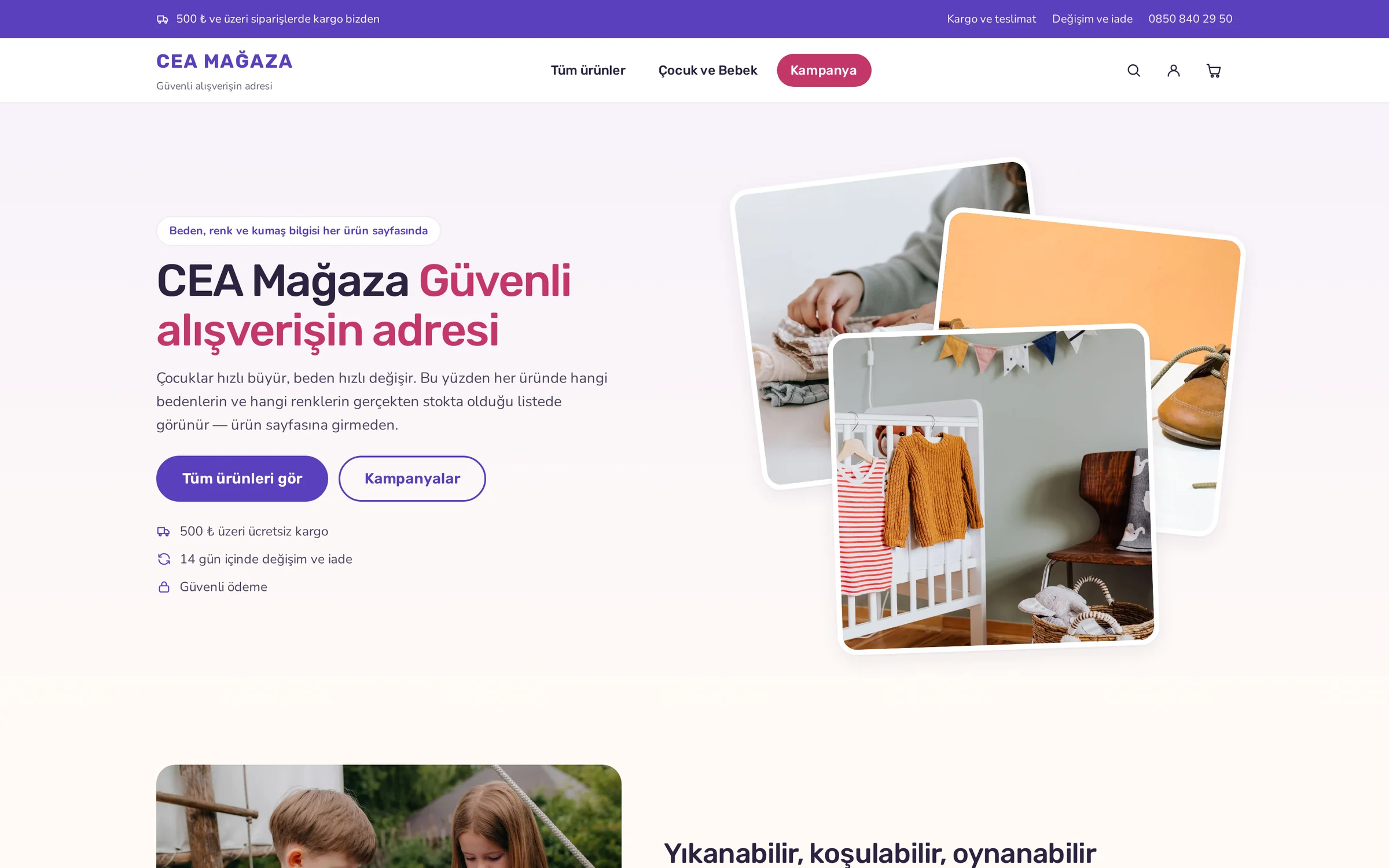 Minik — Çocuk ve Bebek Giyim teması önizlemesi