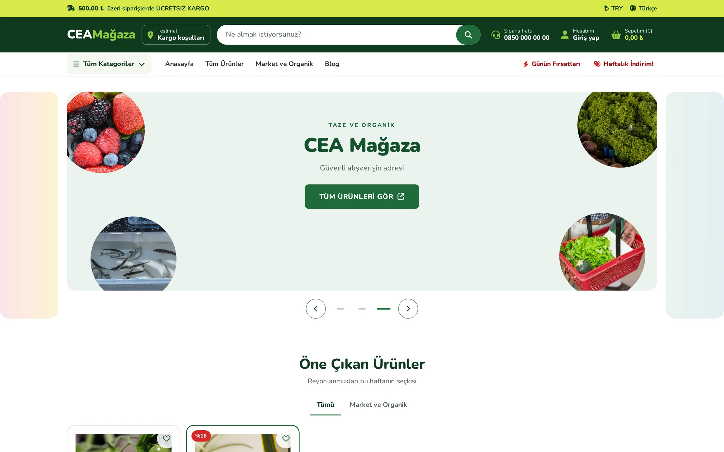 OrganiFresh — Market ve Organik Gıda temasının vitrin başlığı