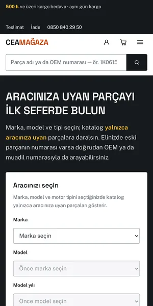 Rotor — Oto Yedek Parça temasının mobil görünümü