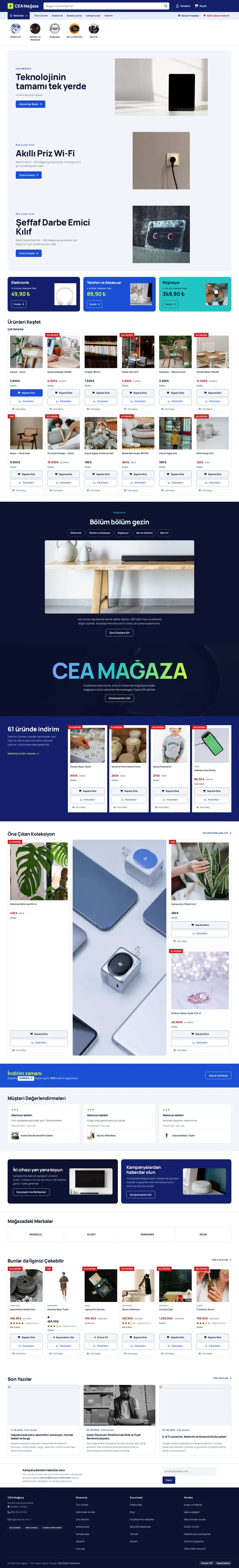 TeknoMart — Elektronik Pazaryeri temasının ana sayfası