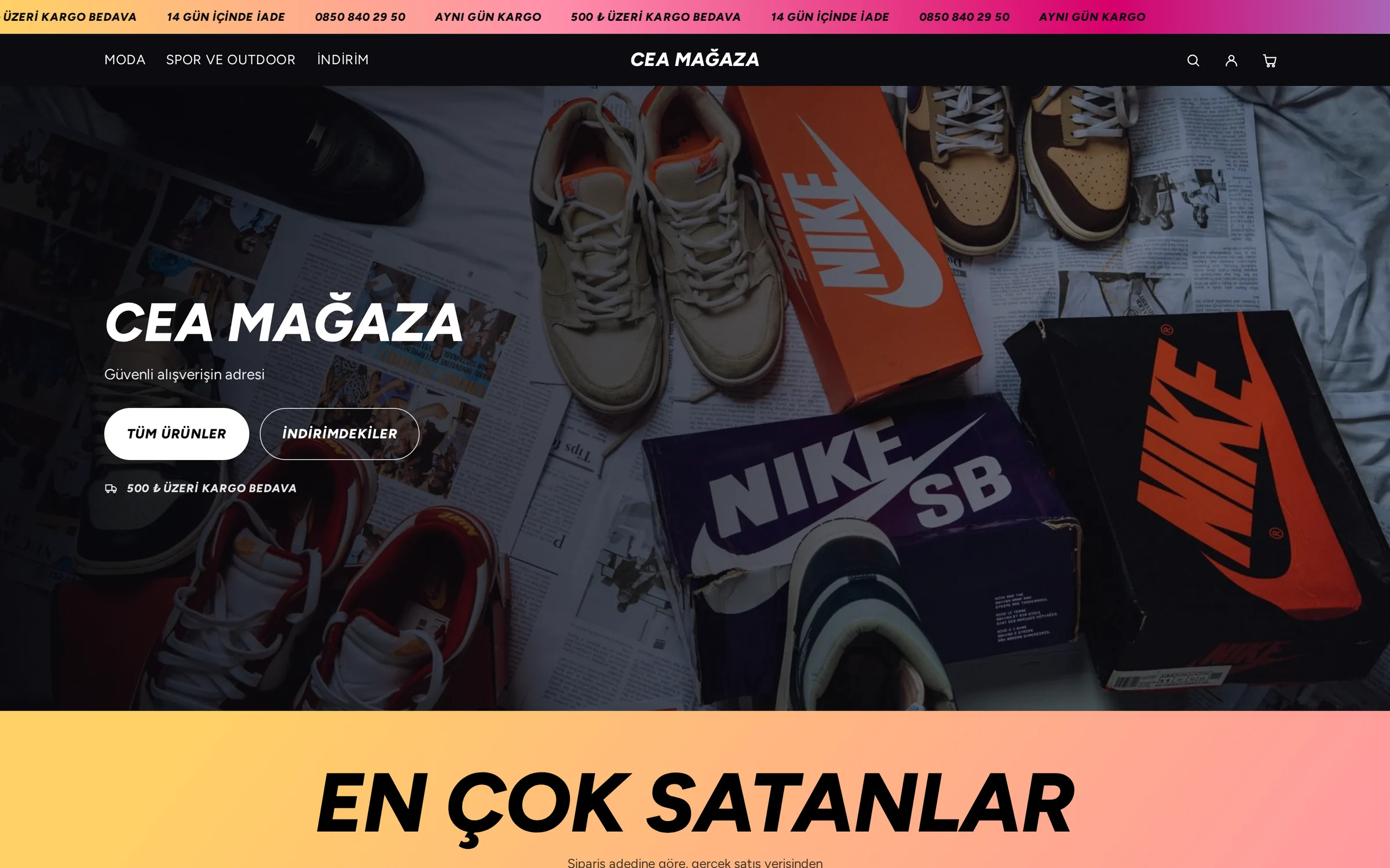 Tempo — Sneaker ve Streetwear teması önizlemesi