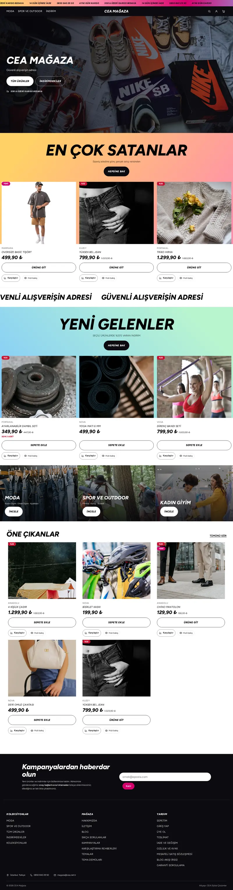 Tempo — Sneaker ve Streetwear temasının ana sayfası