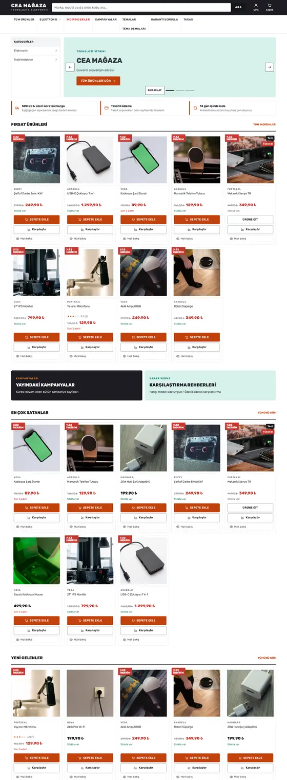 Tunga (Elektronik / Teknoloji) temasının vitrin ana sayfası